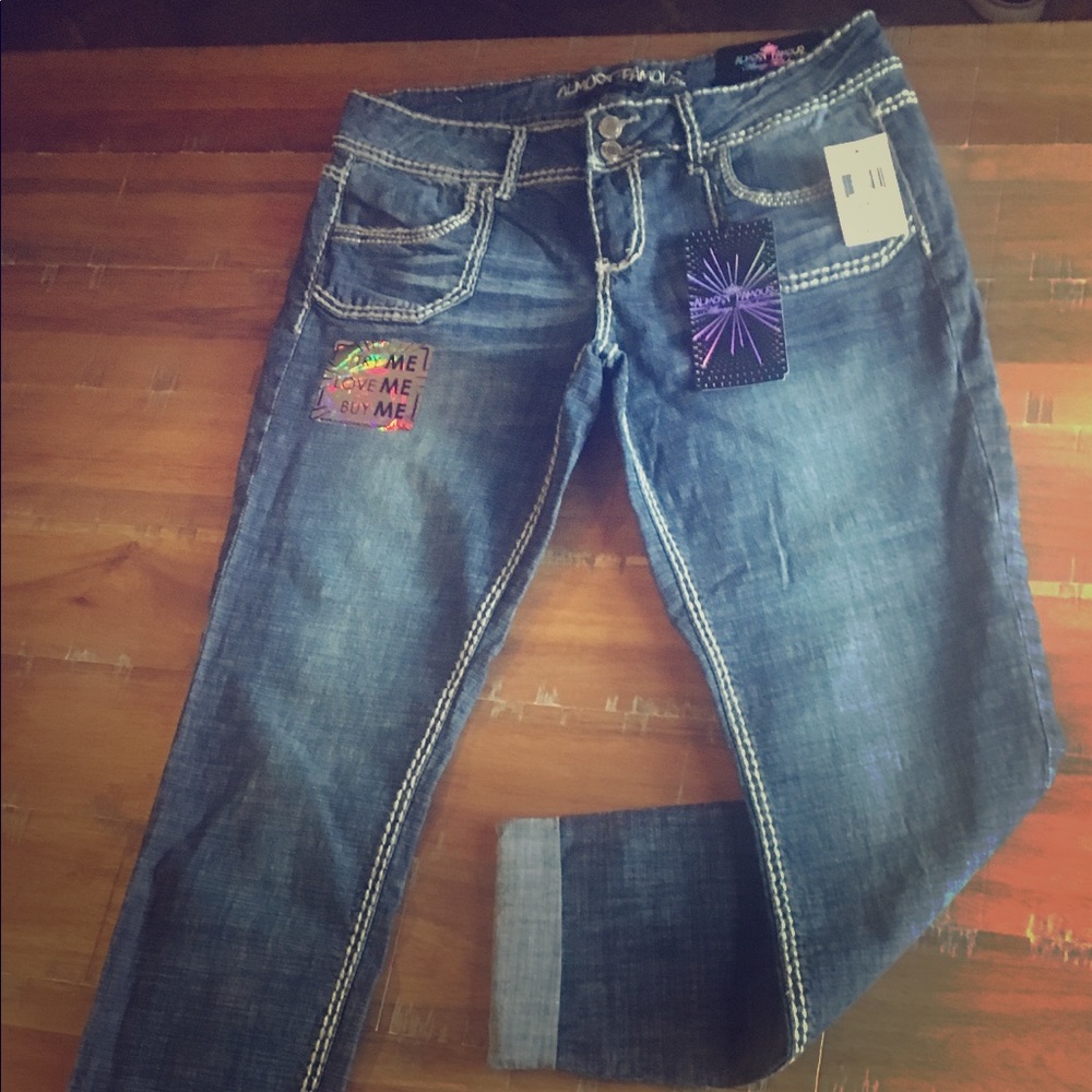 Blue denim jeans